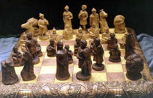 Пушкин юбилей художественные шахматы дерево миниатюра сказки 